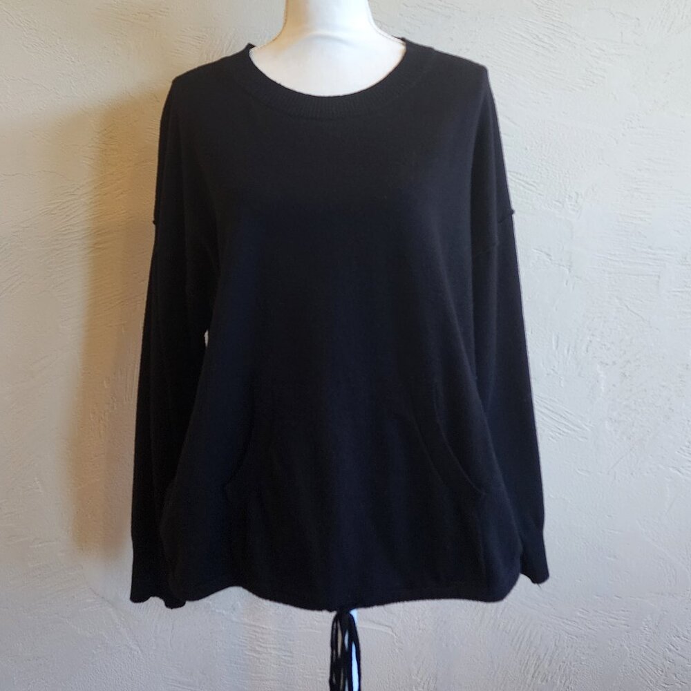 Max Studio Front Tie and Pocket Sweater